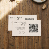 Stilvolle RSVP-Karte mit Ihrem Foto und QR-Code Begleitkarte