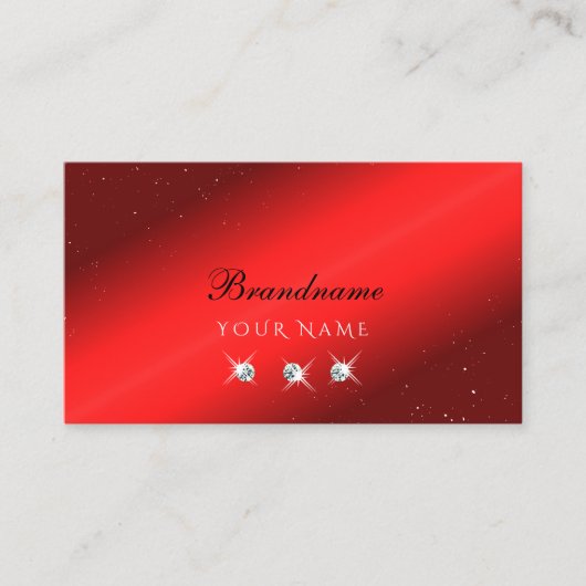 Stilvolle Ruby Red Black Sparkling Diamonds Elegan Visitenkarte (Vorderseite)