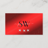 Stilvolle Ruby Red Black Sparkling Diamonds Initia Visitenkarte (Vorderseite)
