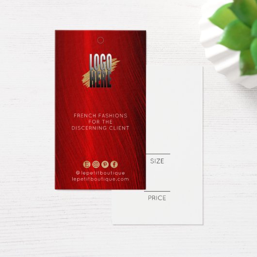 Stilvolle Ruby Red Clothing Preis mit Logo (Schreibtisch)