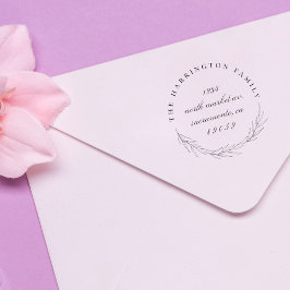 Stilvolle Rücksendeadresse für den Namen der Famil Gummistempel