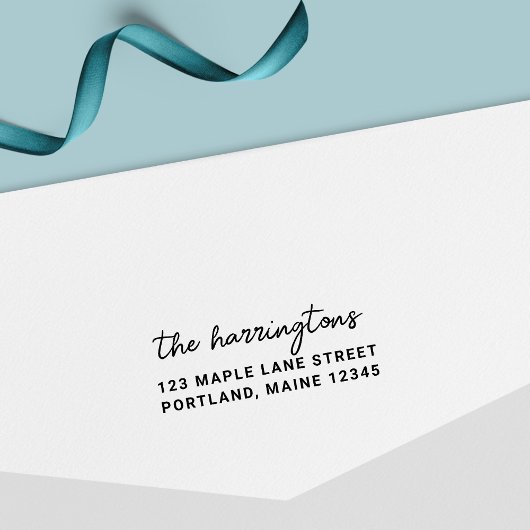 Stilvolle Rücksendeadresse für den Namen von Skrip Permastempel