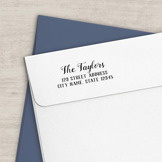 Stilvolle Rücksendeadresse für den Namen von Skrip Permastempel