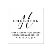 Stilvolle Rücksendeadresse für Monogramm-Skriptfam Gummistempel (Prägung)