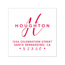 Stilvolle Rücksendeadresse für Monogramm-Skriptfam