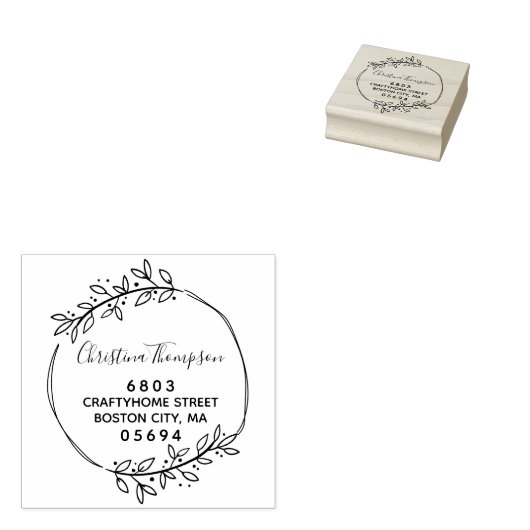 Stilvolle Rücksendeadresse Gummistempel (Stempel)