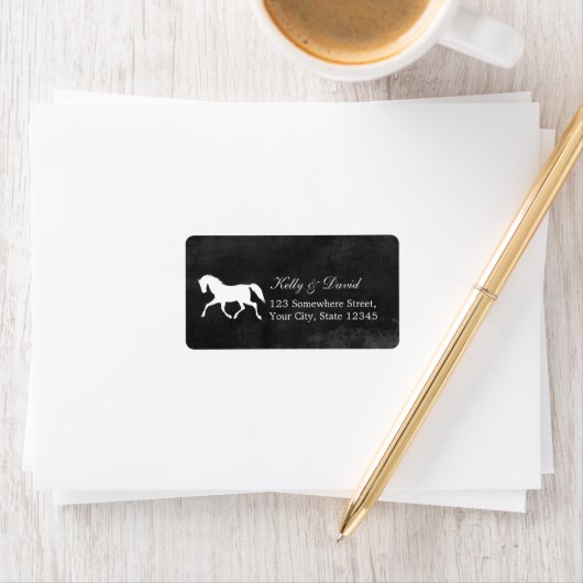 Stilvolle Rücksendeadressen-Aufkleber für Pferdesc Adressaufkleber (Insitu)