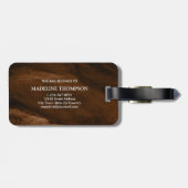 Stilvolle Rust Gold Agate Geode Monogram Gepäckanhänger (Rückseite horizontal)