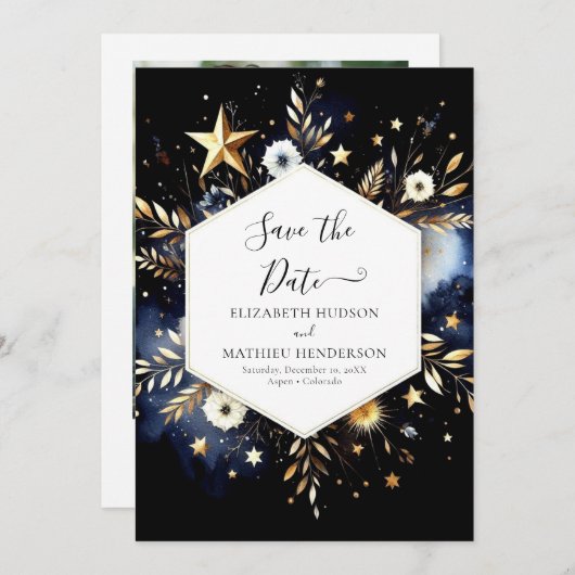 Stilvolle rustikale Hochzeit Save The Date (Vorne/Hinten)