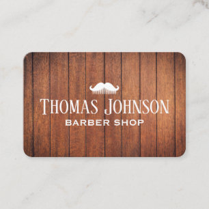 Stilvolle rustikale hölzerne Barbier Shop Visitenkarte