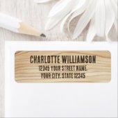 Stilvolle rustikale Holzkornbraun-Rücksendeadresse (Insitu)