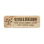 Stilvolle Rustikale Leaf Woodgrain Braun Rücksende (Vorne)