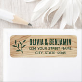 Stilvolle Rustikale Leaf Woodgrain Grüne Rücksende (Insitu)