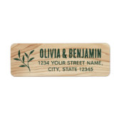 Stilvolle Rustikale Leaf Woodgrain Grüne Rücksende (Vorne)