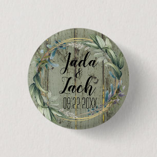 Stilvolle Rustikale Leafy Wreath Wedding Button