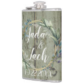 Stilvolle Rustikale Leafy Wreath Wedding Flachmann (Links)