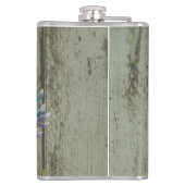 Stilvolle Rustikale Leafy Wreath Wedding Flachmann (Rückseite)