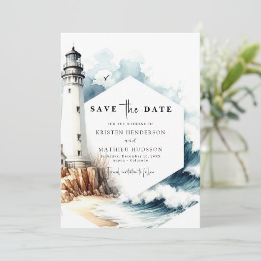 Stilvolle Rustikale romanische Hochzeit im Leuchtt Save The Date (Stehend Vorderseite)