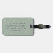Stilvolle Rustikale Sage Botanischer Monogramm Nam Gepäckanhänger (Rückseite horizontal)