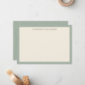 Stilvolle rustikale Seite Grün botanisch Personali Mitteilungskarte (Vorderseite/Rückseite Beispiel)