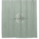 Stilvolle rustikale Seite Grün botanische Flora Na Duschvorhang (Vorderseite)