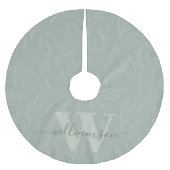 Stilvolle rustikale Seite Grün botanische Flora Na Polyester Weihnachtsbaumdecke (Vorderseite)