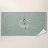 Stilvolle rustikale Seite Grün botanische Flora Na Strandtuch (Vorderseite)