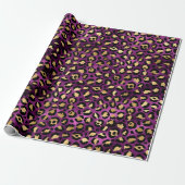 Stilvolle Safari mit Lila- & Goldleopard-Spots Geschenkpapier (Ungerollt)