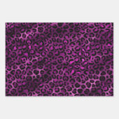 Stilvolle Safari mit Lila- & Goldleopard-Spots Geschenkpapier Set (Vorderseite)