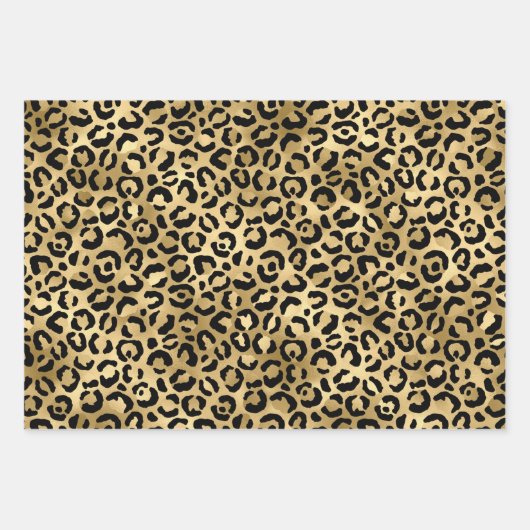 Stilvolle Safari mit Lila- & Goldleopard-Spots Geschenkpapier Set (Vorderseite 3)