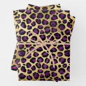 Stilvolle Safari mit Lila- & Goldleopard-Spots Geschenkpapier Set (Beispiel)
