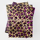 Stilvolle Safari mit Lila- & Goldleopard-Spots Geschenkpapier Set (Beispiel)