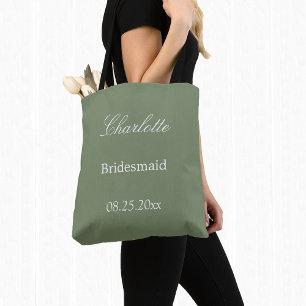 Stilvolle Sage Green Bridesmaid Tote Bag Tasche