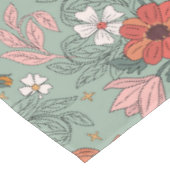 Stilvolle Sage Green Floral Botanische Weihnachten Tischdecke (Schrägansicht)