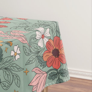 Stilvolle Sage Green Floral Botanische Weihnachten Tischdecke