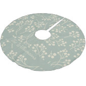Stilvolle Sage Green Floral Pattern Modernes Bauer Polyester Weihnachtsbaumdecke (Schrägansicht)