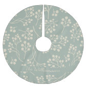 Stilvolle Sage Green Floral Pattern Modernes Bauer Polyester Weihnachtsbaumdecke (Vorderseite)