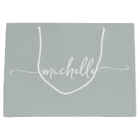 Stilvolle Sage Green Monogram Name Script