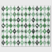 Stilvolle Sage Green Reittier Diamond Muster Geschenkpapier (Flach)