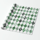 Stilvolle Sage Green Reittier Diamond Muster Geschenkpapier (Ungerollt)