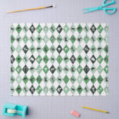 Stilvolle Sage Green Reittier Diamond Muster Seidenpapier (Basteln)