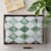 Stilvolle Sage Green Reittier Diamond Muster Seidenpapier (Geschenk)
