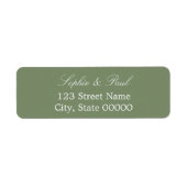 Stilvolle Sage Green Return Address Label (Vorne)