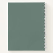 Stilvolle Sage Green Signature Script Monogram Notizblock (Rückseite)