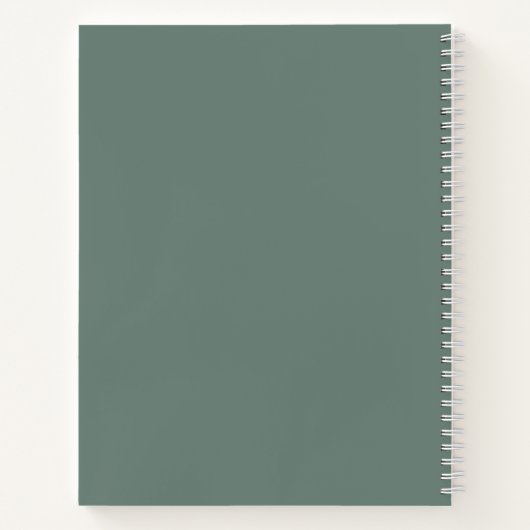 Stilvolle Sage Green Signature Script Monogram Notizblock (Rückseite)