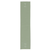 Stilvolle Sage Green Wedding Table Runner Kurzer Tischläufer (Vorderseite)