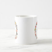 Stilvolle Sage Herbst Blumenreath Mit Monogramm Kaffeetasse (Mittel)