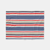 Stilvolle Sailor gestreift Red White Blue Grey Bei Fleecedecke (Vorderseite (Horizontal))