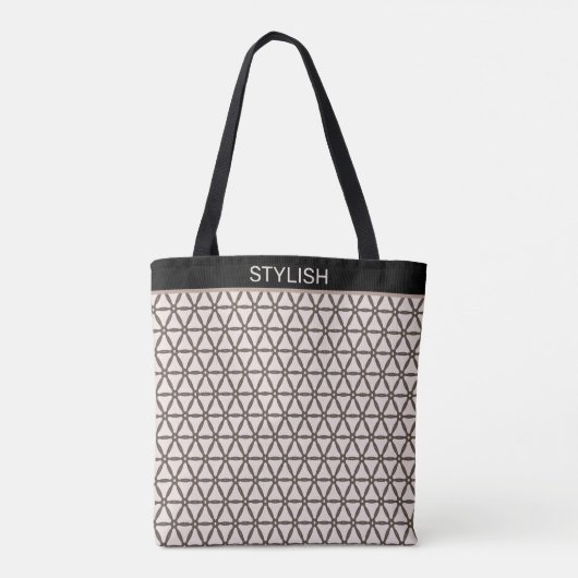 Stilvolle sakrale Geometrie auf beige und braun Tasche (Rückseite)
