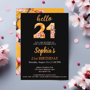 Stilvolle Sakura 21. Geburtstagsfeier Party Einlad Einladung
